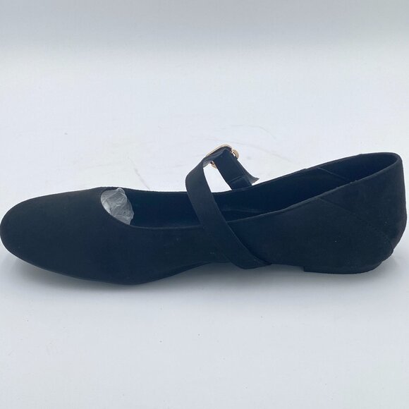 FOWT Black Suede Closed Toe Mary Jane Pumps Round Toe Slip On Ballet Flats Comfy - Picture 2 of 7